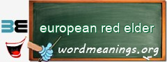 WordMeaning blackboard for european red elder